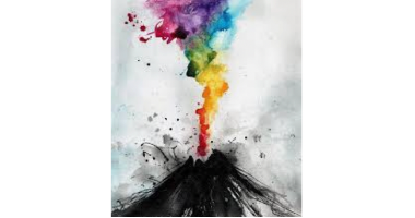 60min Drawing Lesson: Abstract Rainbow Volcano